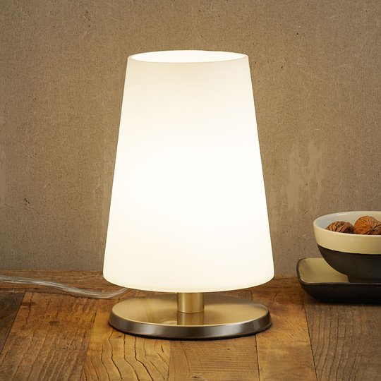 Med touchdimmer - bordslampa Ancilla stål