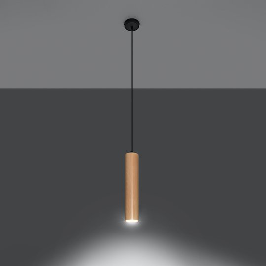 Hänglampa Tube av trä, 1 lampa