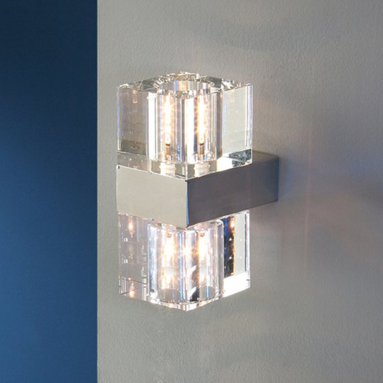 Cubic - liten vägglampa m. klarglas