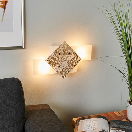 Vägglampa Bandiera 46 cm, bladguldsförgylld