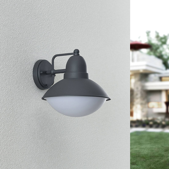 Lindby Medolina utomhusvägglampa, mörkgrå