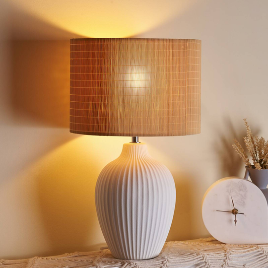 Pauleen Timber Glow bordslampa med bambuskärm