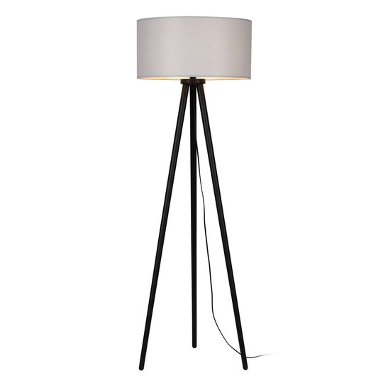 Golvlampa Mabia, trebent, grå/svart