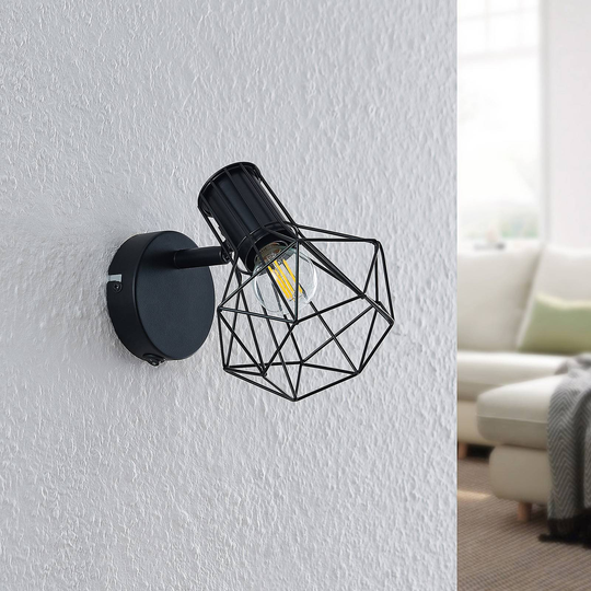 Lindby Skandero burspotlight, svart 1 lampa