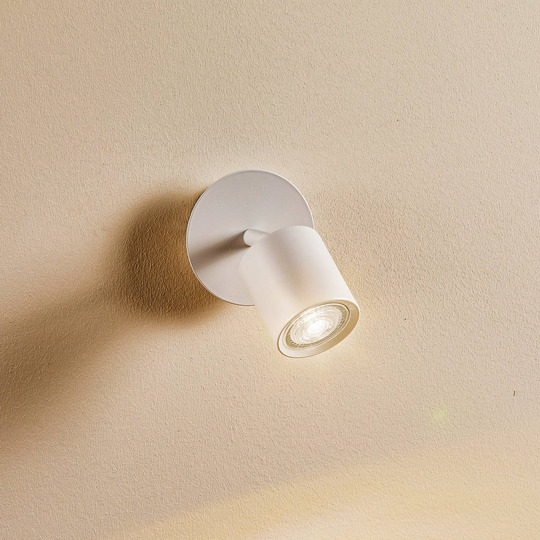 Spotlight till vägg Modo stål, vit, 1 lampa
