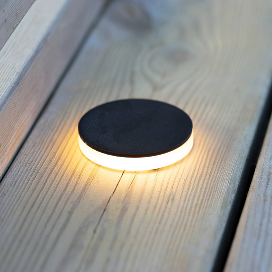 Garden 24 Decklight svart 3W ljus sidled Ø 6 cm