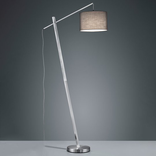 Golvlampa Padme med grå textilskärm