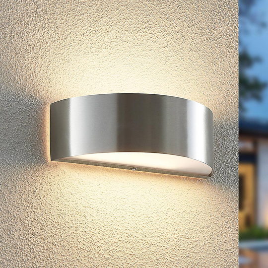 ELC Clitia LED-utomhusvägglampa av rostfritt stål
