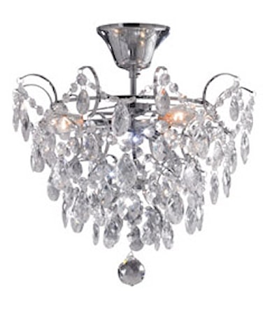 Rosendal Plafond 3 Ljus Krom