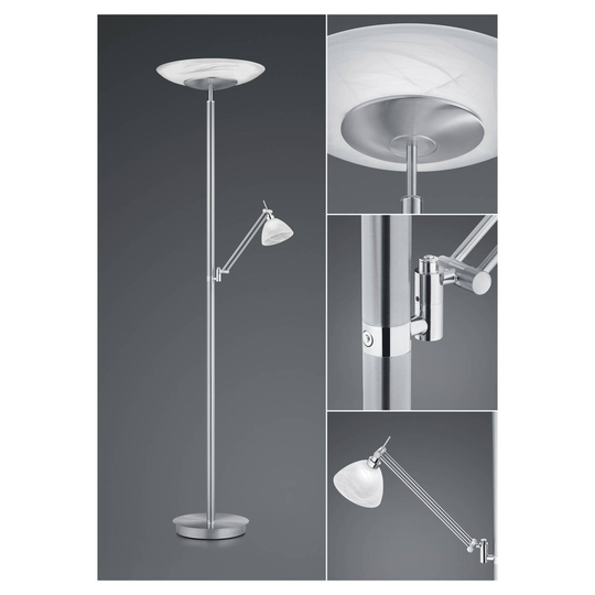 B-Leuchten Findus LED-golvlampa 2 lampor nickel