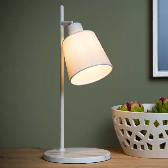 Bordslampa Pippa med textilskärm, vit