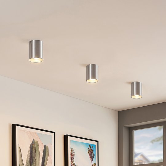 ELC Efey taklampa, GU10, rund, silver
