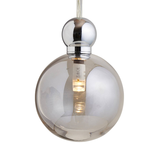 EBB & FLOW Uva M hänglampa, boll silver rökgrå