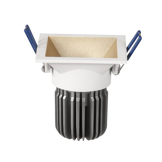LED-inbyggnadslampa Toodle, kantig symmetr. guld