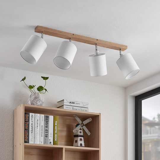 Lindby Imarin takspotlight, 4 lampor, vit