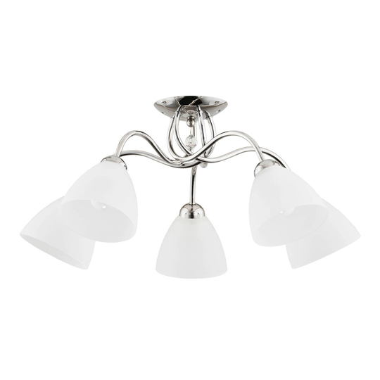 Taklampa Svetlana, 5 lampor, silver