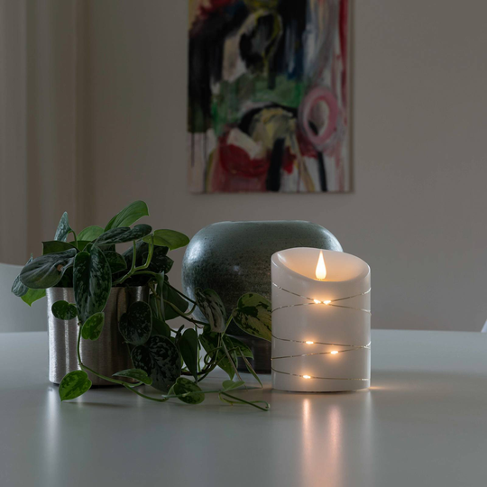LED-vaxljus vit färgtemperatur varmvit Ø 10 cm