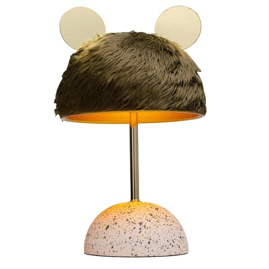 KARE Ear bordslampa, skärm med fuskpäls