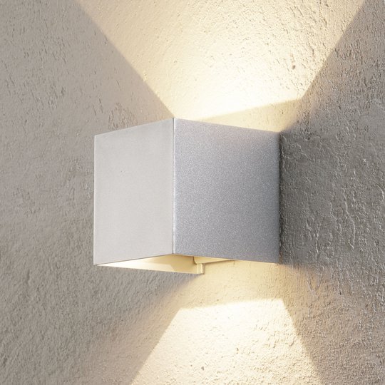 LED-utomhusvägglampa Cube aluminium