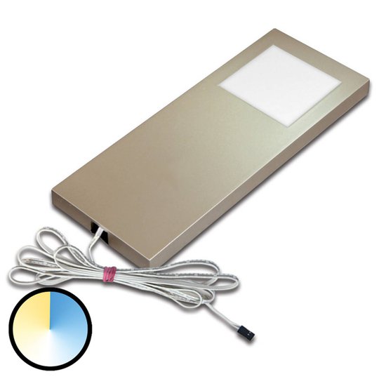 Dynamic LED Slim-Pad F bänklampa, rostfritt stål