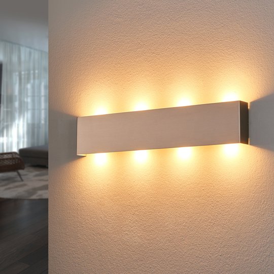 Förnicklad LED-vägglampa Maja 54 cm