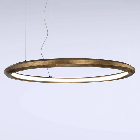LED-hänglampa Materica inuti 120 cm mässing