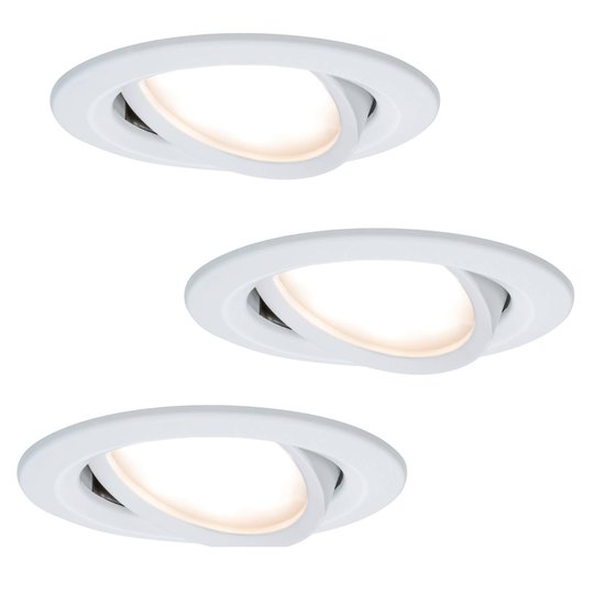 Set om 3 LED-Inbyggnadslampor Coin Slim, vit, IP23