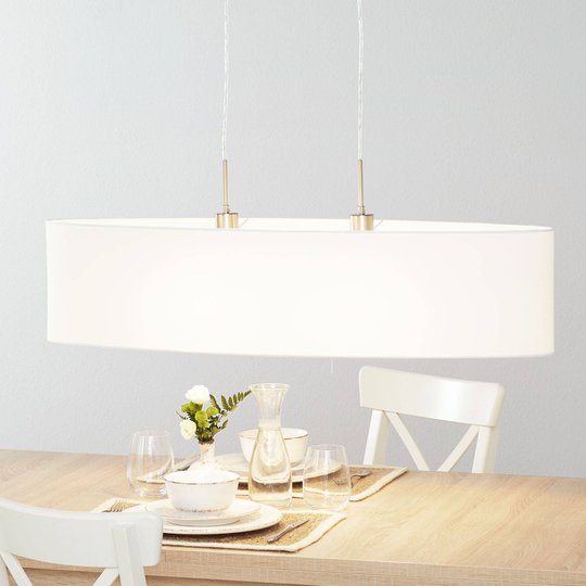 Lucande Patrik textilhänglampa 100 cm vit