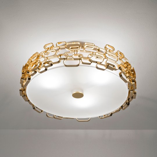 Glamour - designertaklampa i guld
