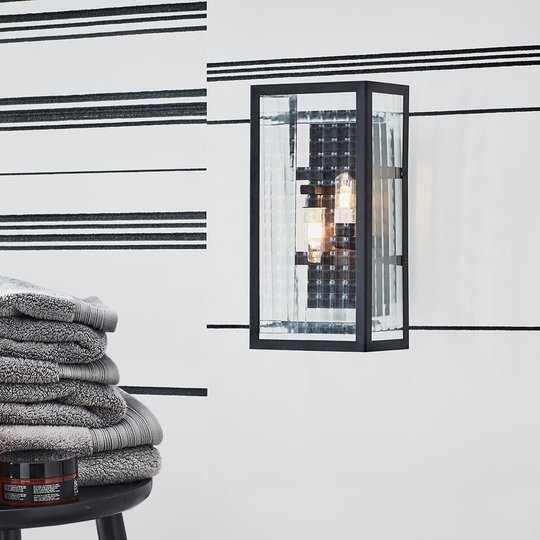 Badrumsvägglampa Fulham IP44, svart