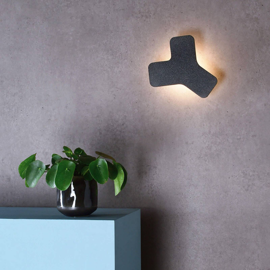 LED-vägglampa Ypsilon, mörkgrå