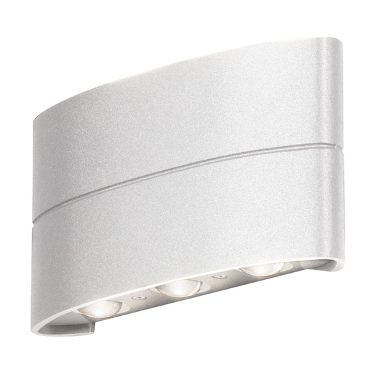 LED-utomhusvägglampa Chieri, vit, 6 lampor