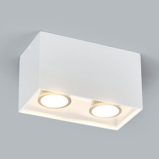 2 ljuskällor Påbyggnads-downlight Carson i vitt