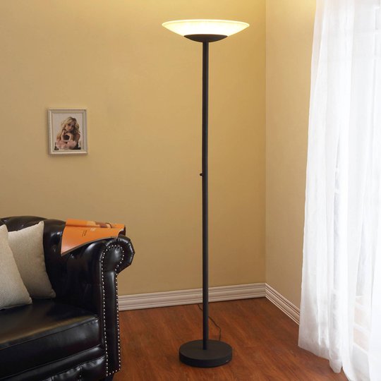 LED-uplight-golvlampa Ragna, dimmer, antik svart
