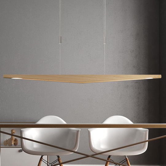 Lucande Dila LED-pendellampa ek natur 148 cm