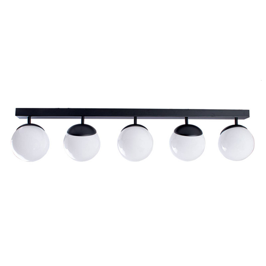 Taklampa Sfera 5 lampor direkt glas/svart
