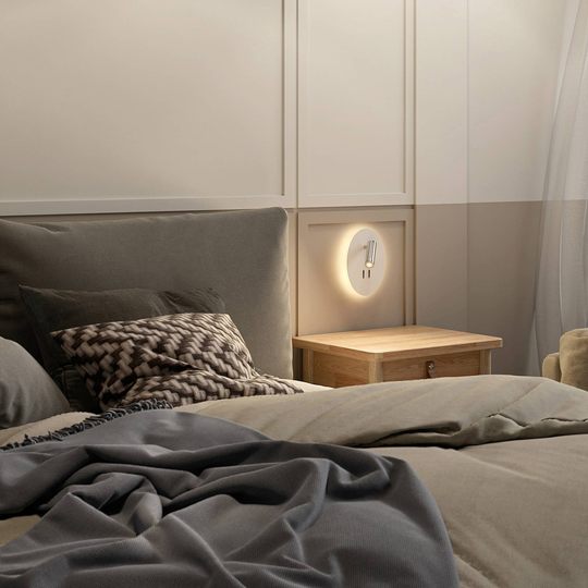 Lucande Kimo LED-vägglampa oval vit