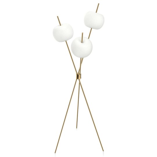 Kundalini Kushi - modern LED-golvlampa, mässing