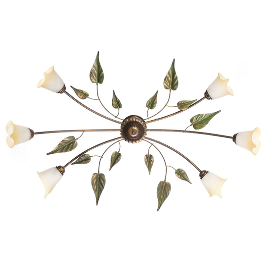 Taklampa Miranda 6 lampor, oval, brons