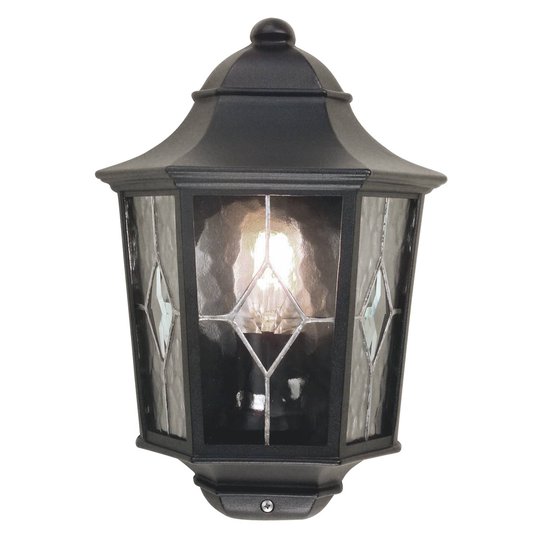 Utomhusvägglampa Norfolk med blyglas