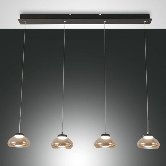Hänglampa Arabella 4 lampor i rad, bärnsten