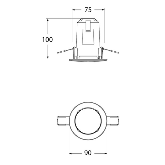 LED-downlight Teresa 90, GU10, CCT, 6W, svart