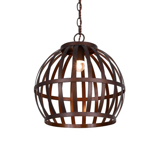 Hänglampa Ralph, burdesign, brun, Ø 35 cm