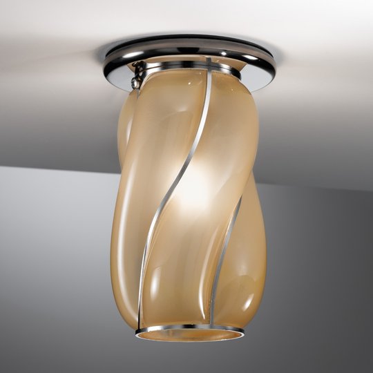 Bärnstensfärgad taklampa Orione, ränder