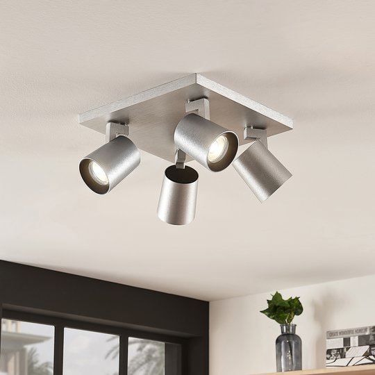 Takspotlight Iavo, justerbar, aluminium, 4 lampor
