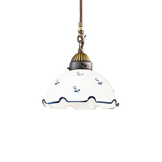 Hänglampa Nonna ströblomma Ø 20 cm 1 lampa blå