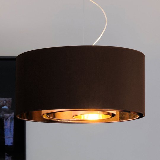 Oluce Circles - hänglampa, 65 cm, brun-guld