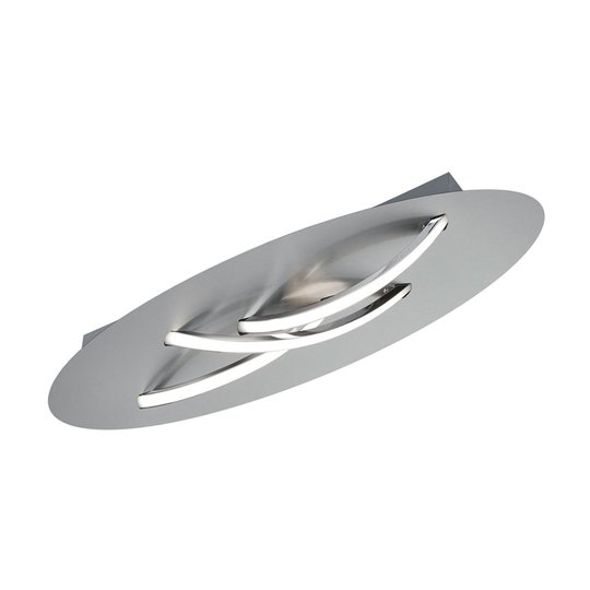 LED-taklampa Dolphin, nickel, 55 x 18 cm