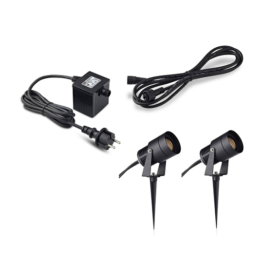 Garden 24 starterset två spottar omvandlare, kabel