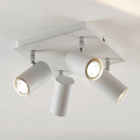 Lindby Joffrey taklampa, 4 lampor, vit
